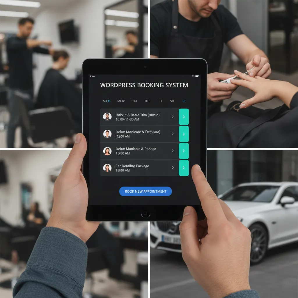 tablet with a custom wordpress booking plugin